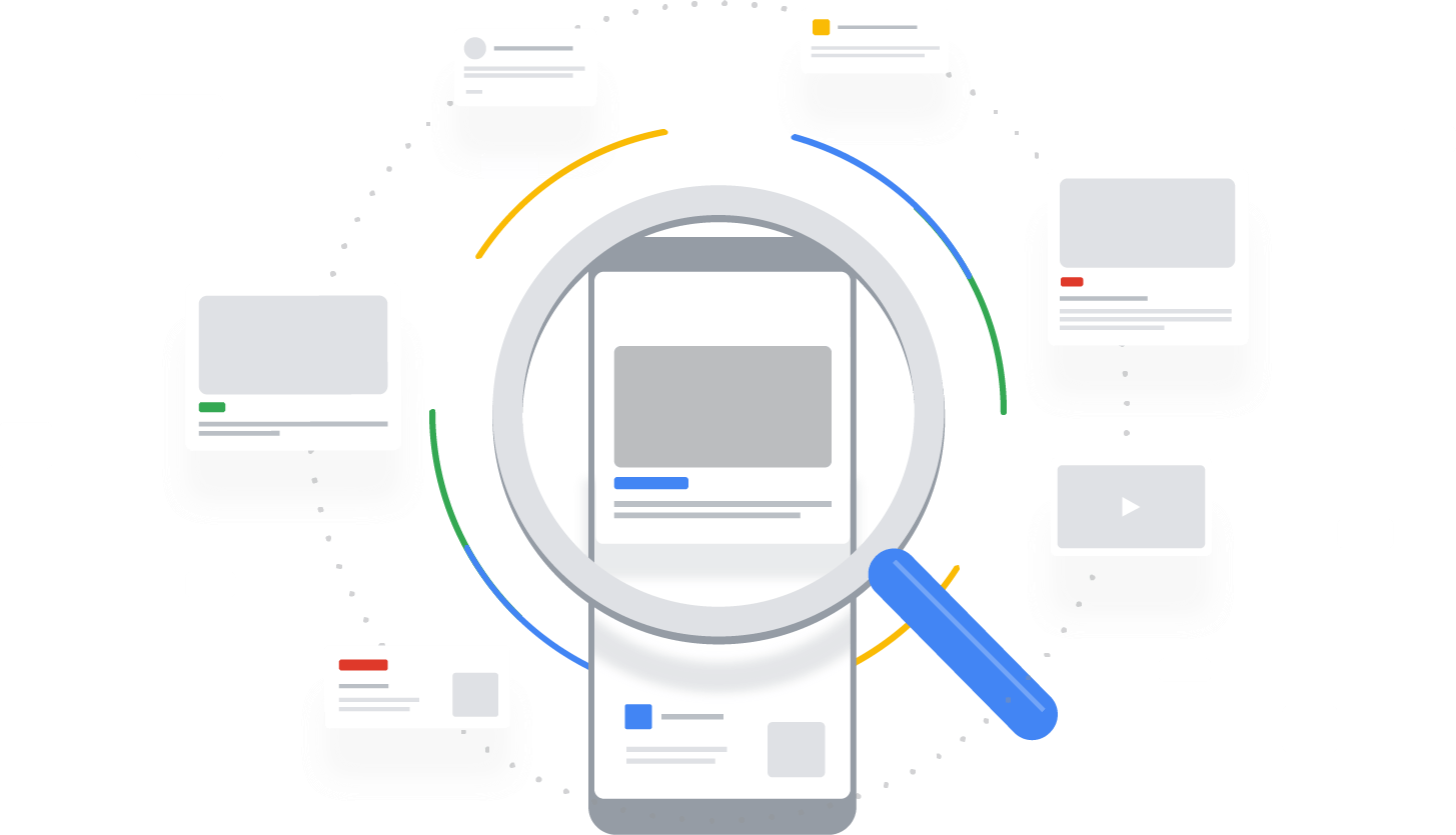 Illustration of charts and multiple webpages