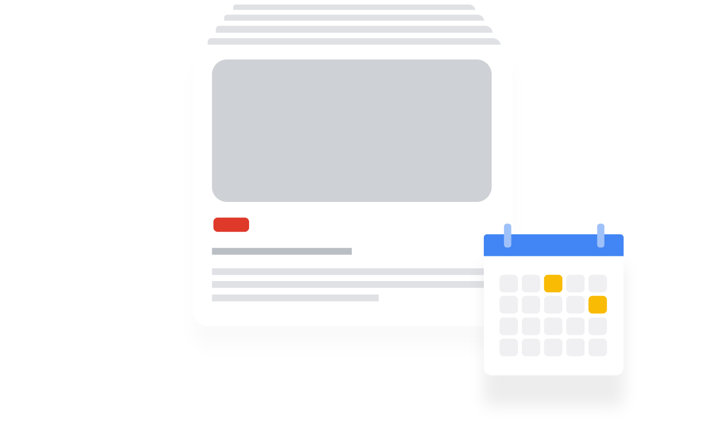 캘린더가 표시된 컴퓨터를 보여주는 삽화