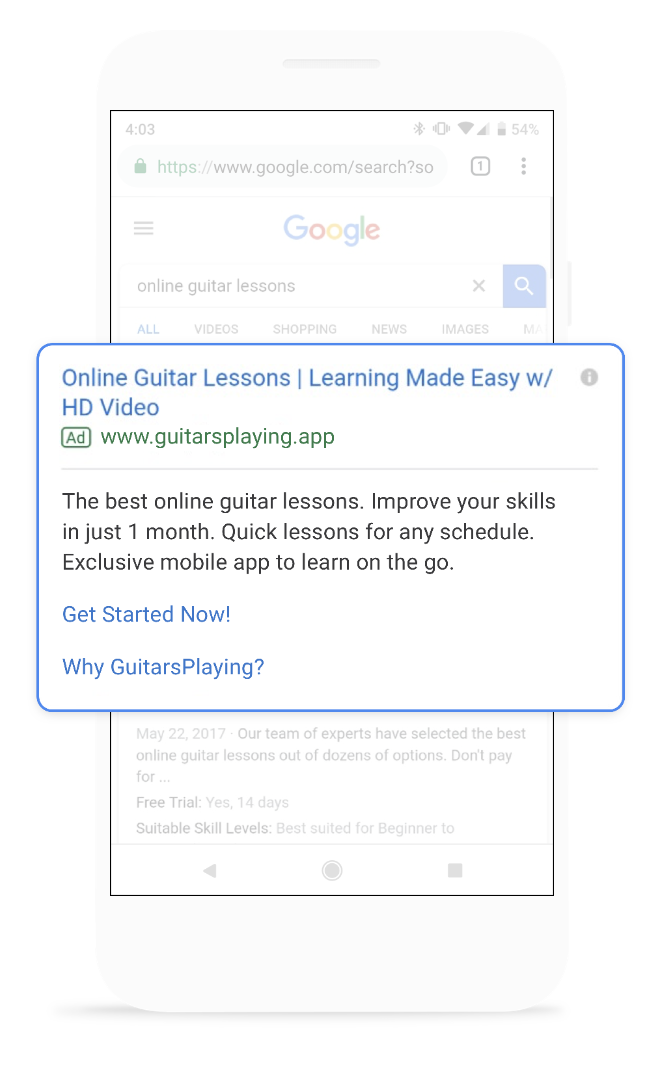 How Google makes money example advertisement