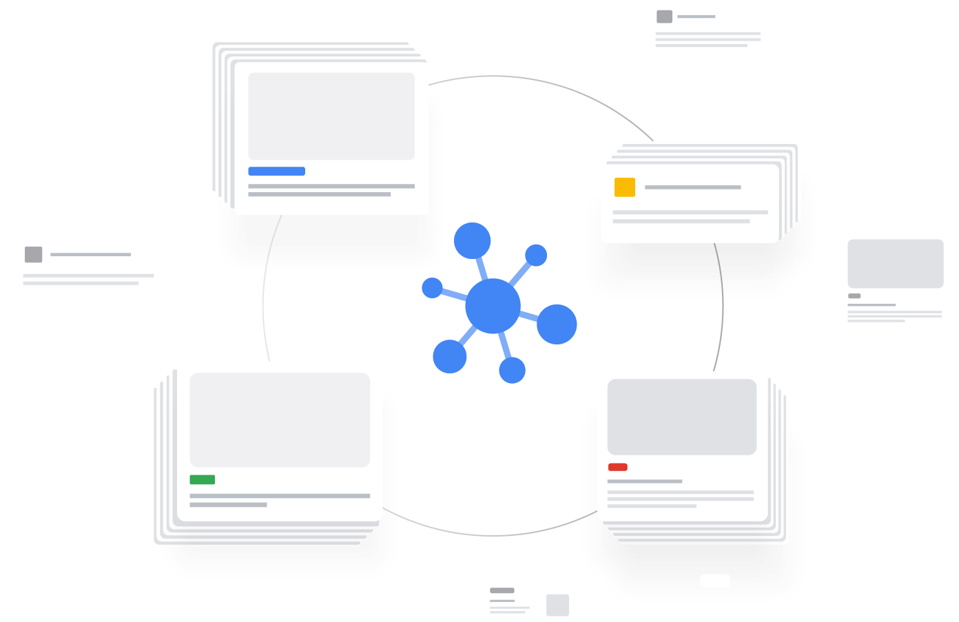 연결된 정보를 보여주는 삽화